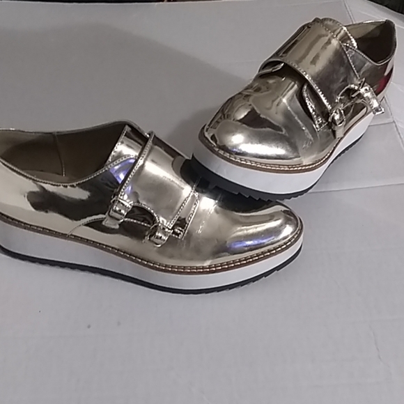 Aldo | Shoes | Aldo Metallic Gold Oxford Platform Shoes | Poshmark